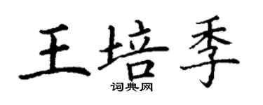 丁謙王培季楷書個性簽名怎么寫