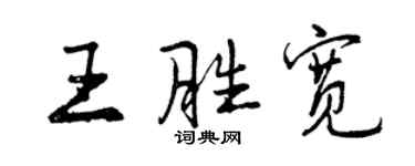 曾慶福王勝寬行書個性簽名怎么寫