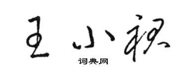 駱恆光王小裙草書個性簽名怎么寫