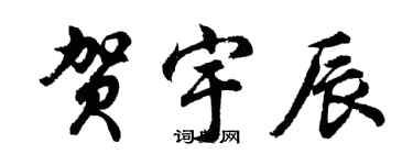 胡問遂賀宇辰行書個性簽名怎么寫