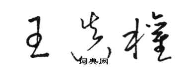 駱恆光王真權草書個性簽名怎么寫