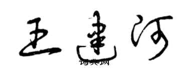 曾慶福王建河草書個性簽名怎么寫