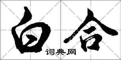 胡問遂白合行書怎么寫