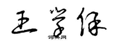 曾慶福王學保草書個性簽名怎么寫