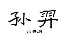 袁強孫羿楷書個性簽名怎么寫