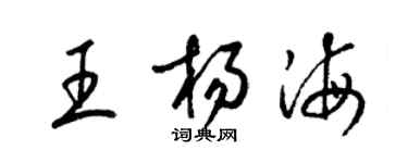 梁錦英王楊海草書個性簽名怎么寫