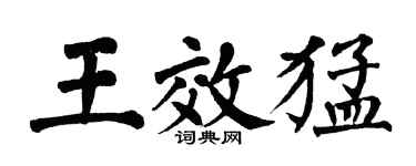翁闓運王效猛楷書個性簽名怎么寫
