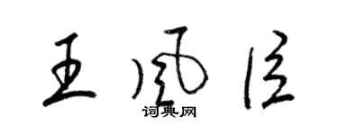 梁錦英王風臣草書個性簽名怎么寫