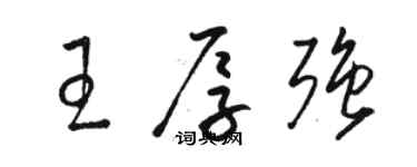 駱恆光王厚強草書個性簽名怎么寫