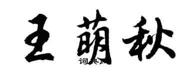 胡問遂王萌秋行書個性簽名怎么寫