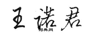 駱恆光王諾君行書個性簽名怎么寫