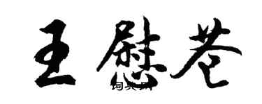 胡問遂王慰蒼行書個性簽名怎么寫