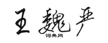 駱恆光王魏嚴行書個性簽名怎么寫