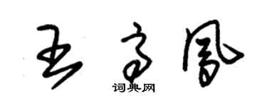 朱錫榮王高鳳草書個性簽名怎么寫