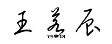 梁錦英王若辰草書個性簽名怎么寫