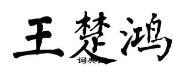 翁闓運王楚鴻楷書個性簽名怎么寫