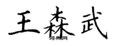 丁謙王森武楷書個性簽名怎么寫