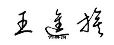 梁錦英王進旗草書個性簽名怎么寫