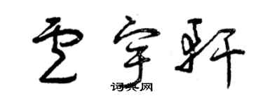 曾慶福盧宇軒草書個性簽名怎么寫