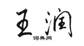 駱恆光王潤行書個性簽名怎么寫