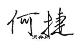 駱恆光何捷行書個性簽名怎么寫