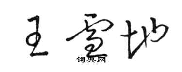 駱恆光王雪地草書個性簽名怎么寫