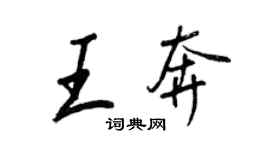 王正良王奔行書個性簽名怎么寫