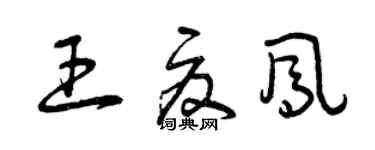 曾慶福王夏鳳草書個性簽名怎么寫