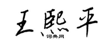 王正良王熙平行書個性簽名怎么寫