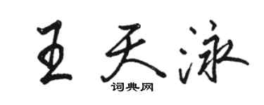 駱恆光王天泳行書個性簽名怎么寫