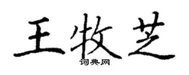 丁謙王牧芝楷書個性簽名怎么寫