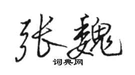 駱恆光張魏行書個性簽名怎么寫
