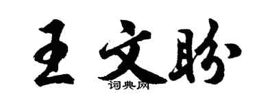 胡問遂王文盼行書個性簽名怎么寫