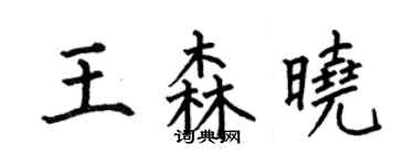 何伯昌王森曉楷書個性簽名怎么寫