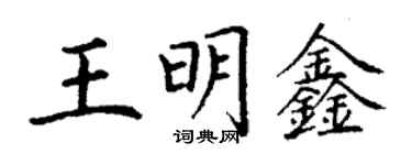 丁謙王明鑫楷書個性簽名怎么寫