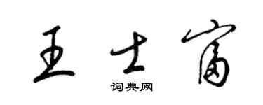 梁錦英王士富草書個性簽名怎么寫