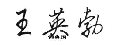 駱恆光王英勃行書個性簽名怎么寫