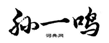 胡問遂孫一鳴行書個性簽名怎么寫