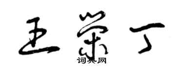 曾慶福王榮丁草書個性簽名怎么寫