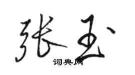 駱恆光張玉行書個性簽名怎么寫