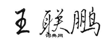 駱恆光王聯鵬行書個性簽名怎么寫