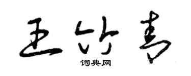 曾慶福王竹青草書個性簽名怎么寫