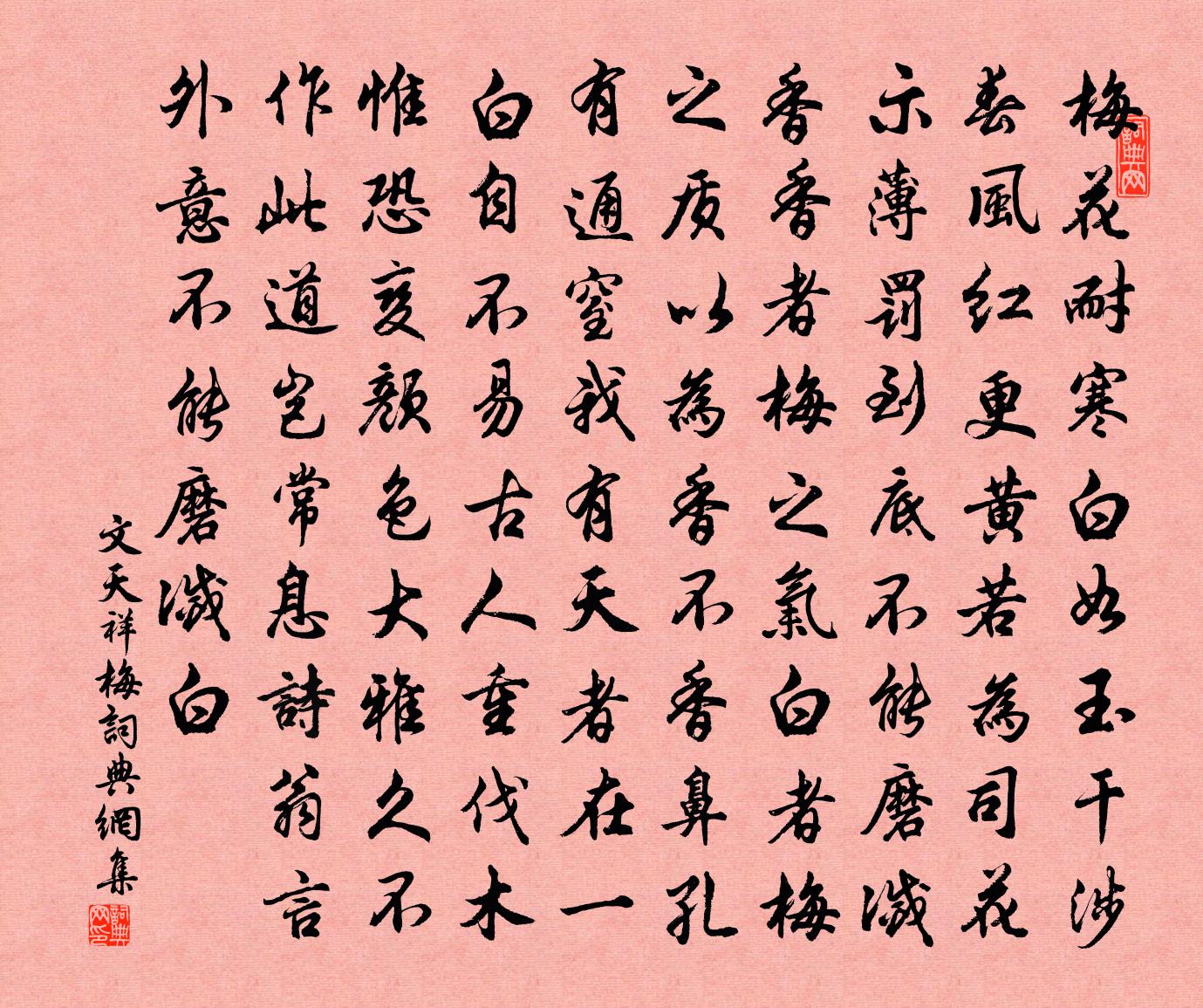 文天祥梅書法作品欣賞