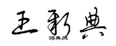 曾慶福王新典草書個性簽名怎么寫