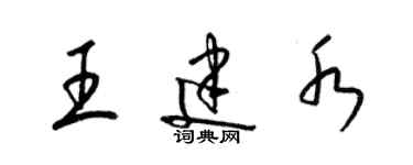 梁錦英王建水草書個性簽名怎么寫