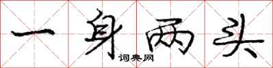 龐中華一身兩頭行書怎么寫