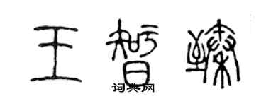 陳聲遠王智臻篆書個性簽名怎么寫