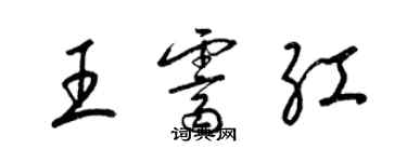 梁錦英王霽紅草書個性簽名怎么寫