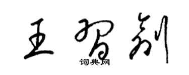 梁錦英王習創草書個性簽名怎么寫