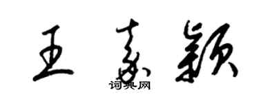 梁錦英王嘉穎草書個性簽名怎么寫